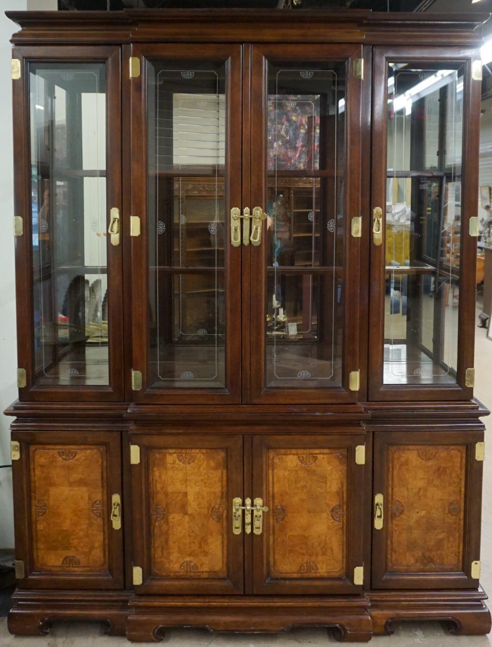 ASIAN STYLE BRASS MOUNTED FRUITWOOD