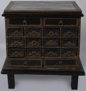 ASIAN STYLE BRASS MOUNTED HARD