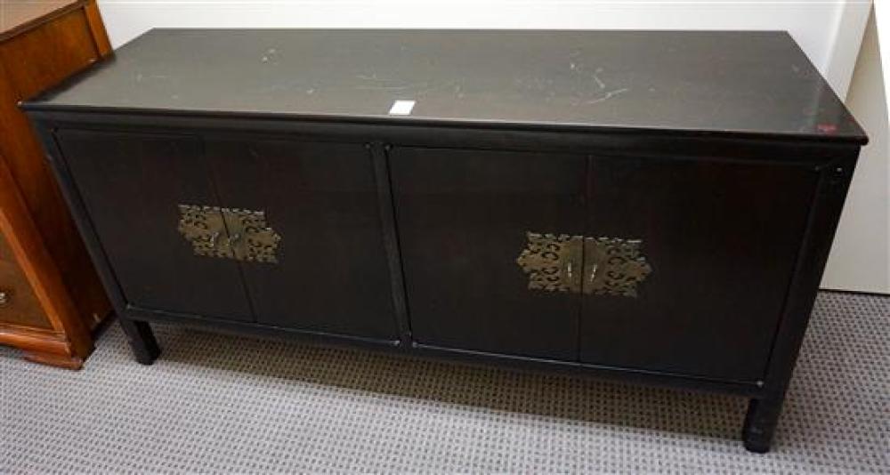 ASIAN STYLE EBONIZED WOOD CREDENZA,