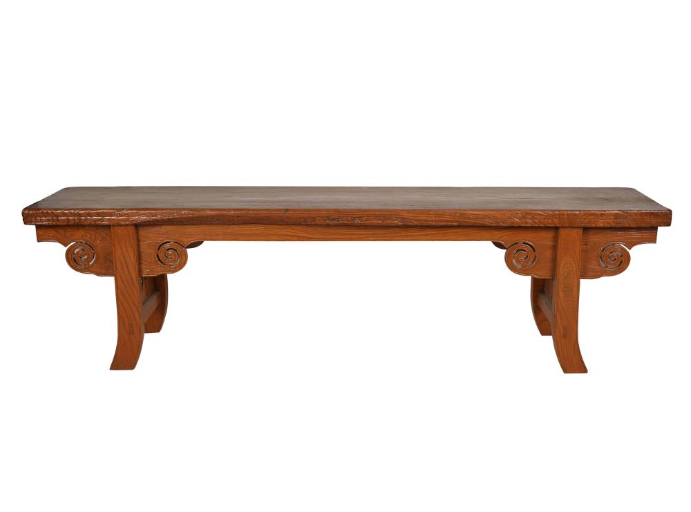 ASIAN-STYLE FAUX WOOD BENCHwith a