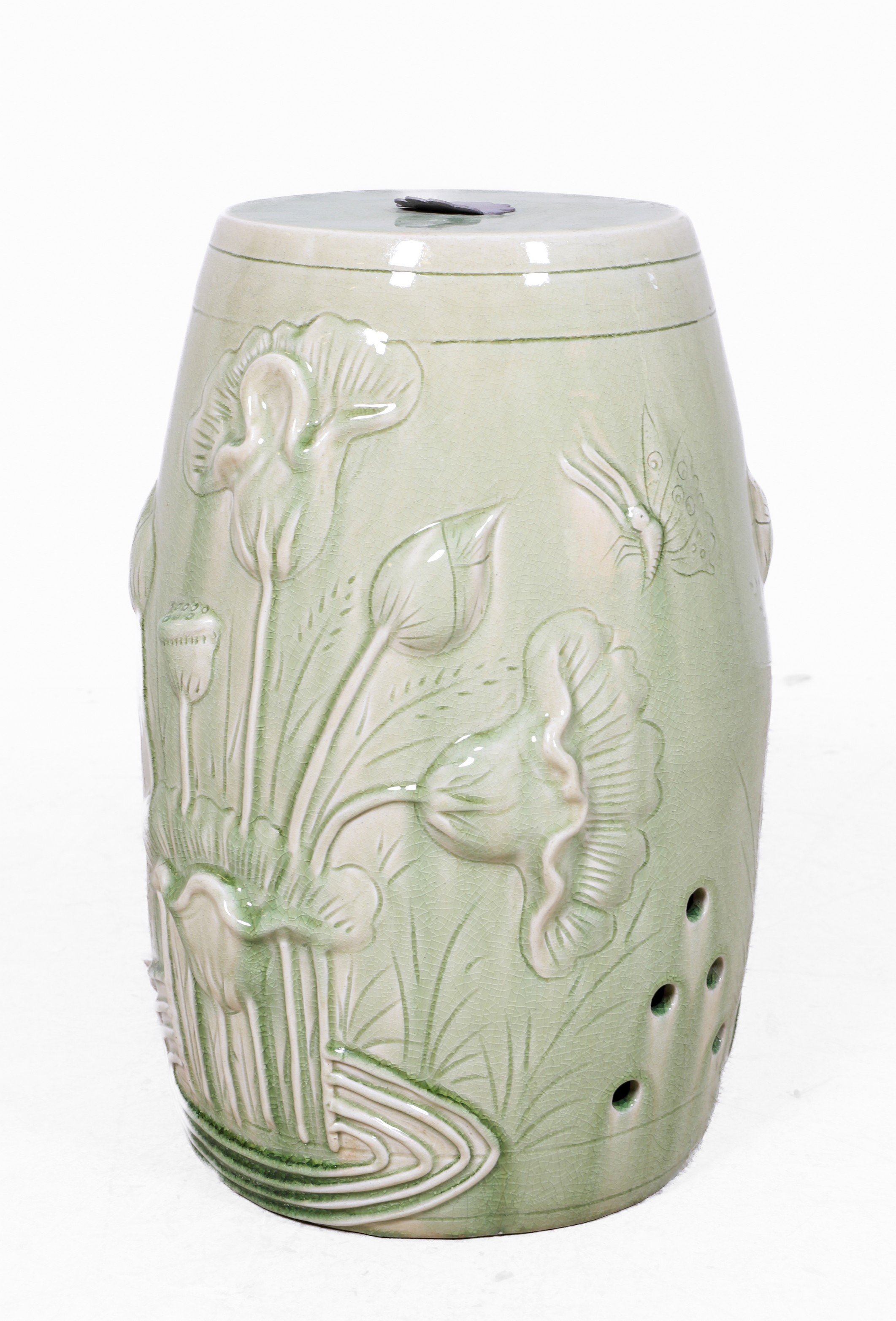 Asian style pottery garden seat,