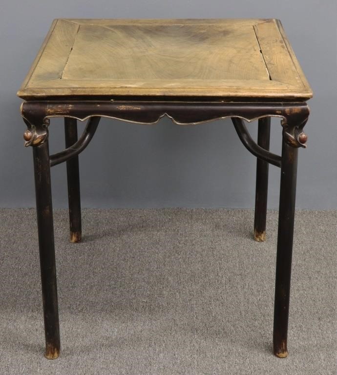 Asian table with carved scalloped