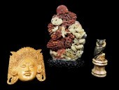 ASIAN: THREE CARVED SCULPTURES