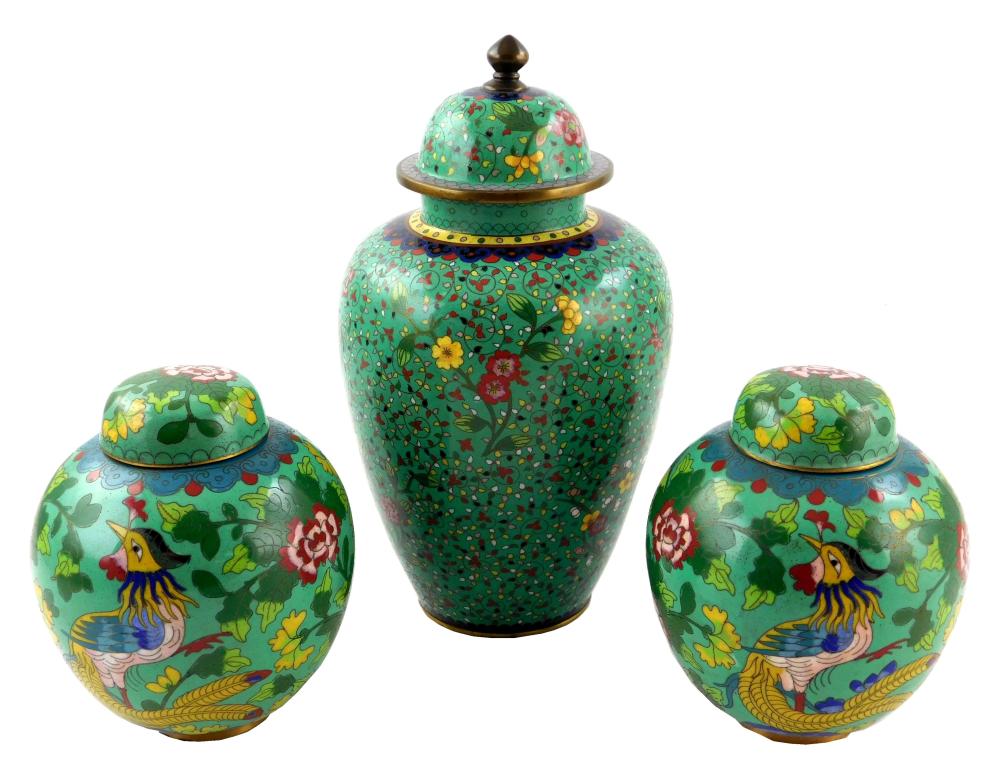 ASIAN: THREE CHINESE CLOISONNé
