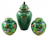 ASIAN: THREE CHINESE CLOISONNé