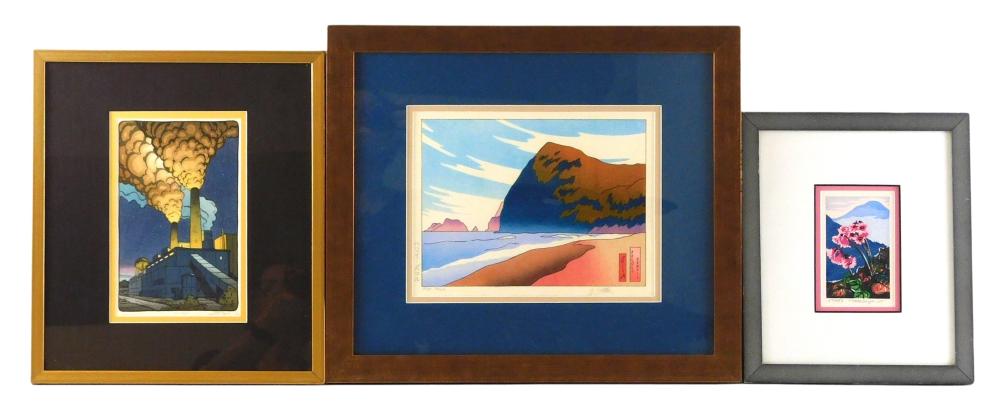 ASIAN: THREE CONTEMPORARY WOODBLOCK
