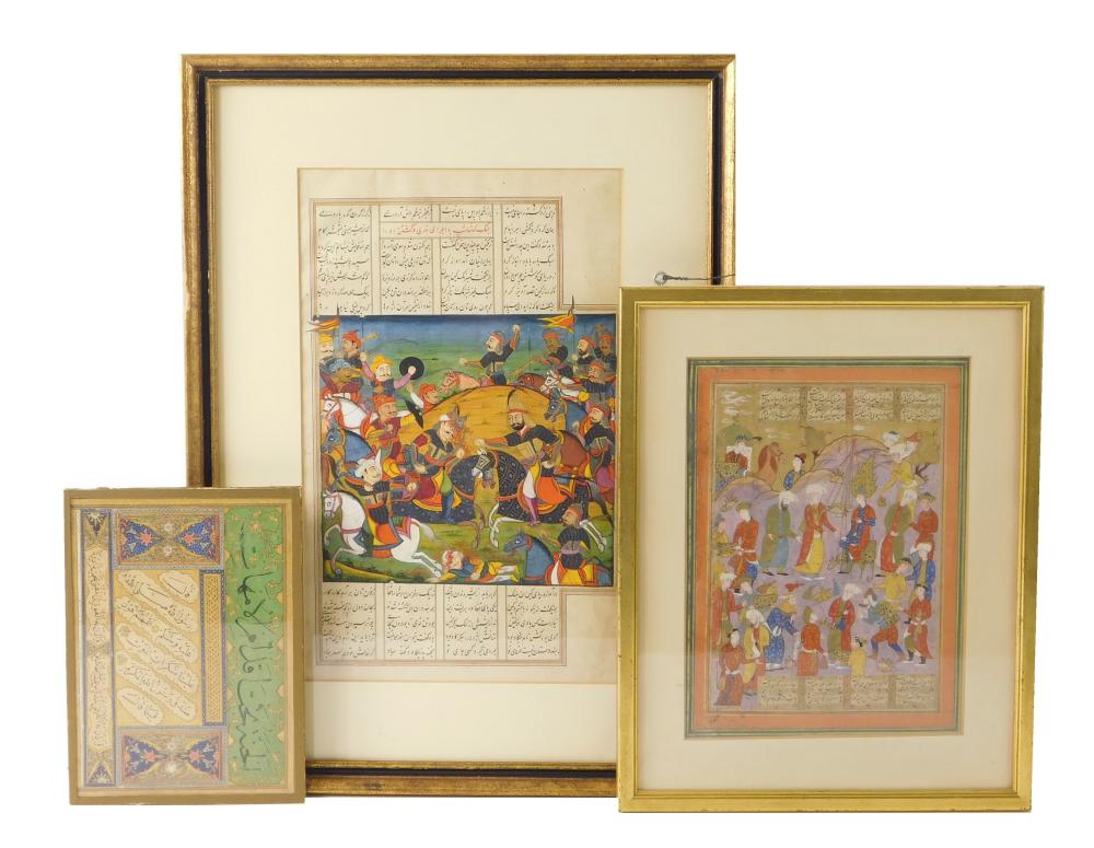 ASIAN: THREE ILLUMINATED MANUSCRIPT