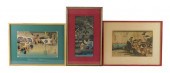 ASIAN: THREE JAPANESE WOODBLOC