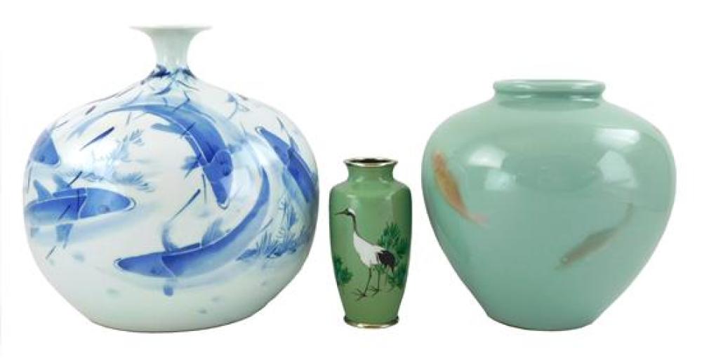 ASIAN: THREE MODERN VASES: ONE