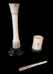 ASIAN: THREE PIECES OF CARVED