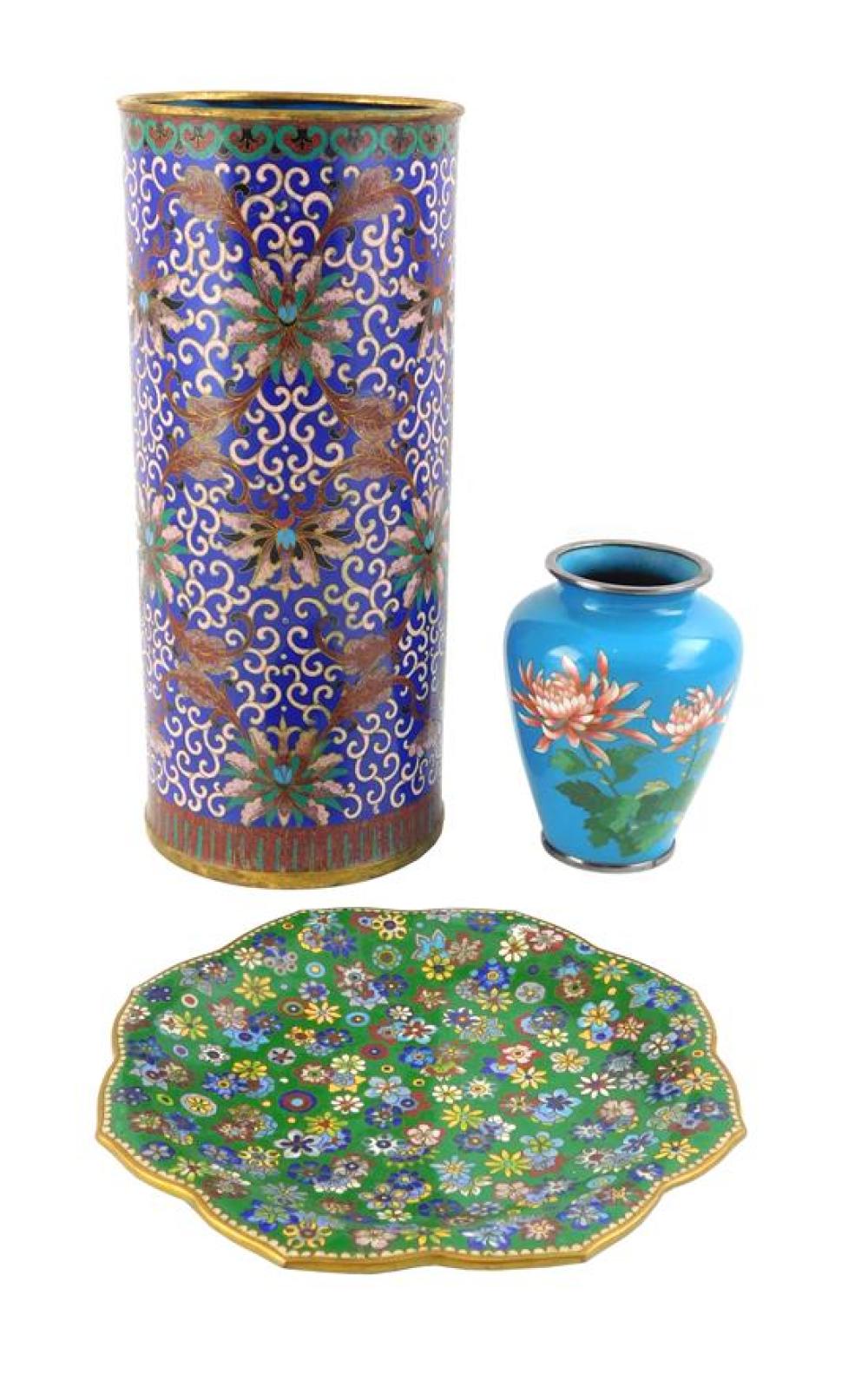 ASIAN: THREE PIECES OF CLOISONNé