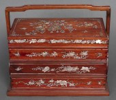ASIAN THREE TIER INLAID HARDWO
