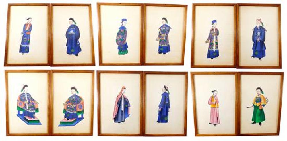 ASIAN: TWELVE FRAMED ASIAN STANDING