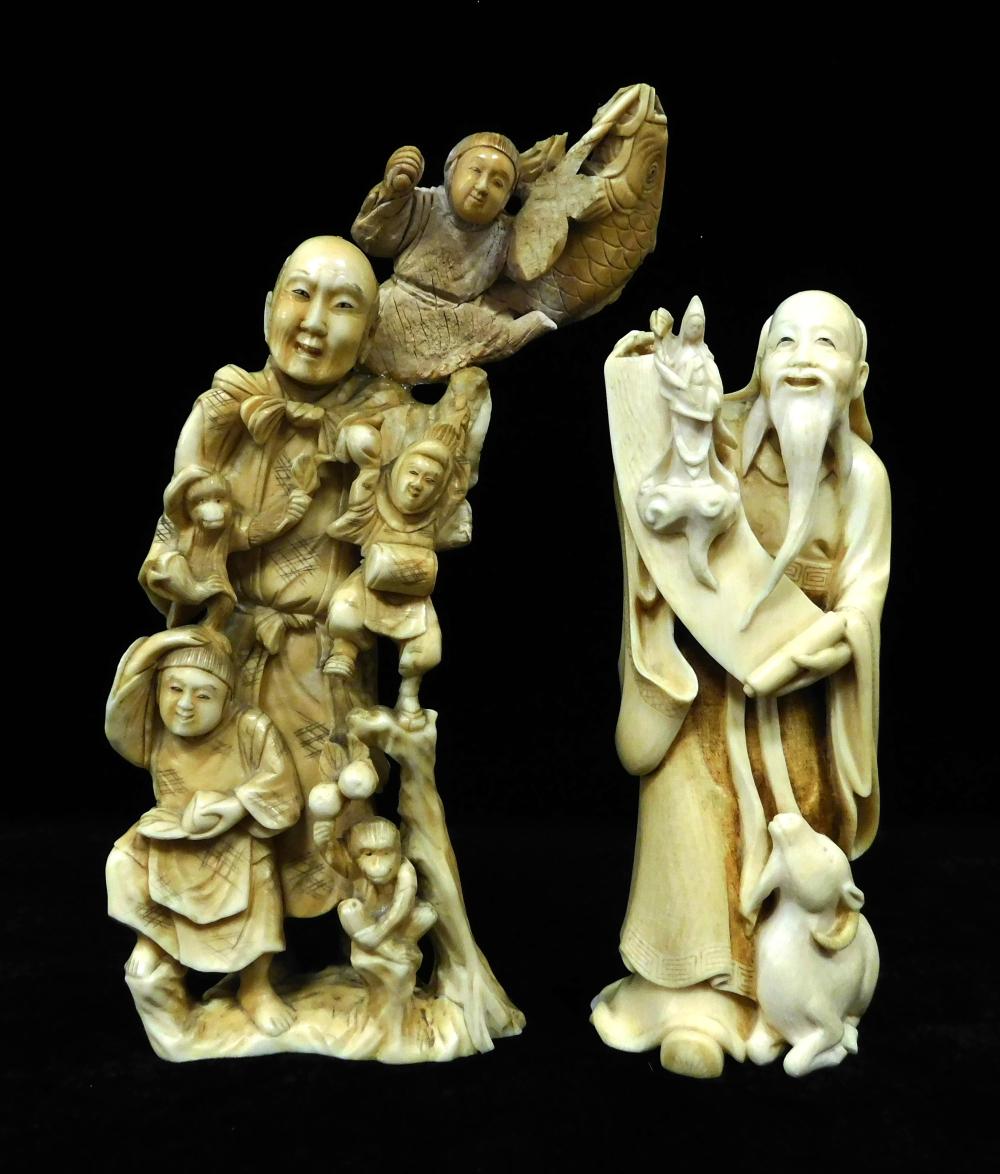 ASIAN: TWO 19TH/ 20TH C. IVORY