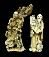 ASIAN: TWO 19TH/ 20TH C. IVORY