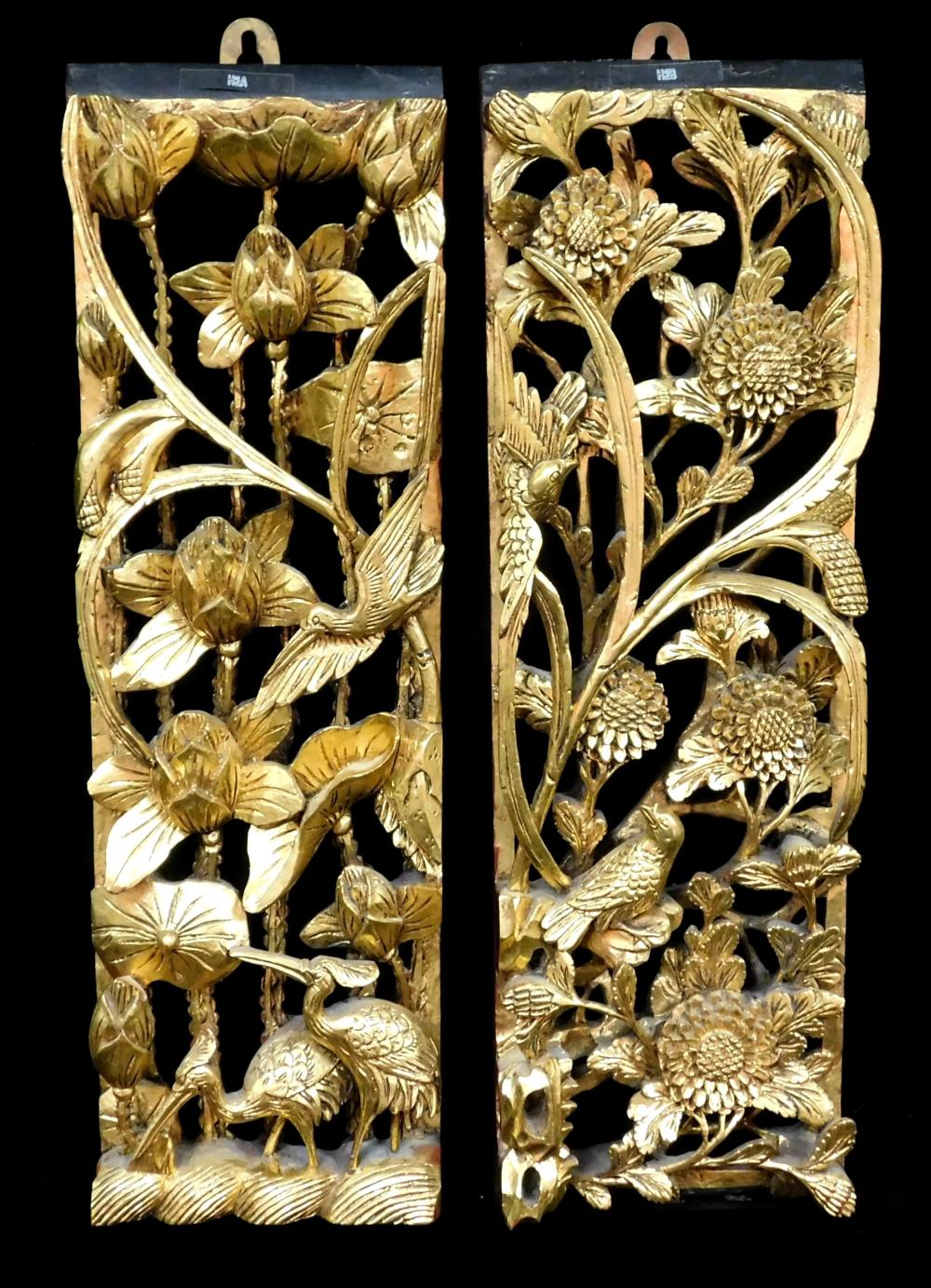 ASIAN: TWO CARVED AND GILDED