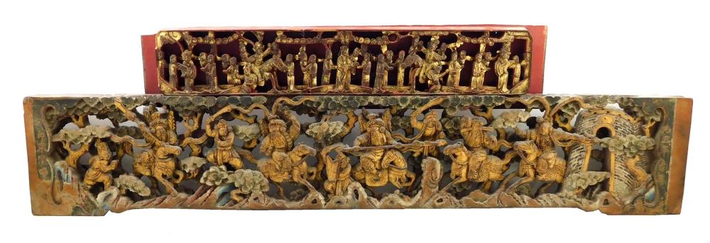 ASIAN: TWO CARVED ARCHITECTURAL