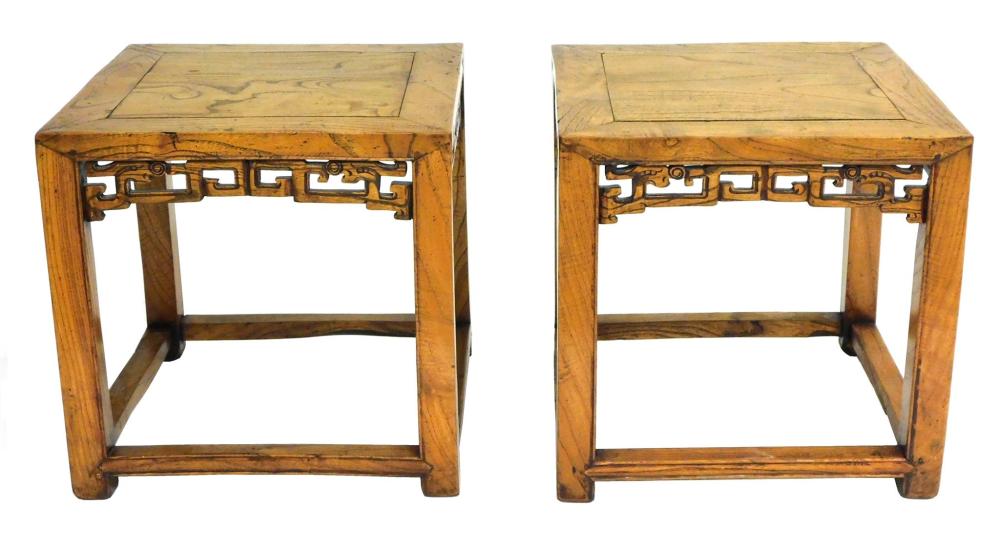 ASIAN: TWO CHINESE STOOLS, LOW