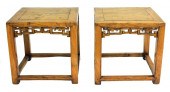 ASIAN: TWO CHINESE STOOLS, LOW