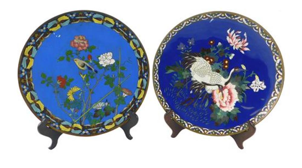 ASIAN: TWO CLOISONNé CHARGERS, LATE