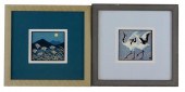 ASIAN: TWO CONTEMPORARY WOOD B