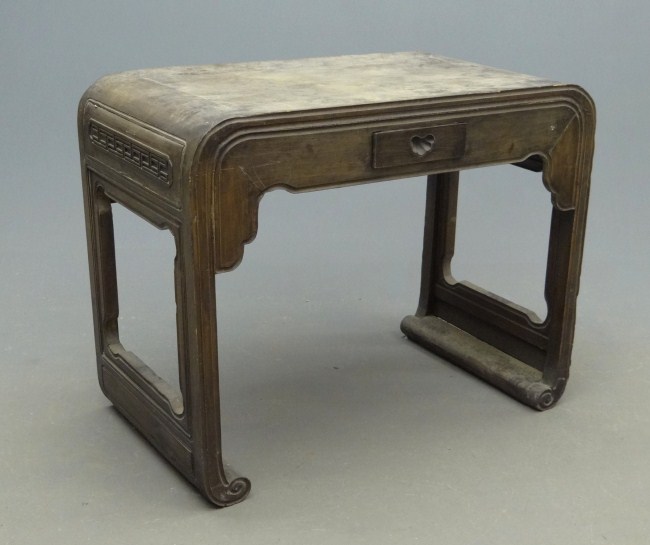 Asian two drawer table. Top 38''