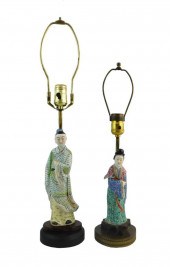 ASIAN: TWO FIGURINES MADE INTO
