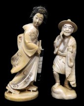 ASIAN: TWO JAPANESE OKIMONO CA