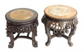 ASIAN: TWO MARBLE INSET STANDS