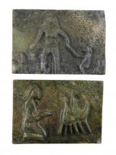 ASIAN: TWO NEOLITHIC JADE TOMB