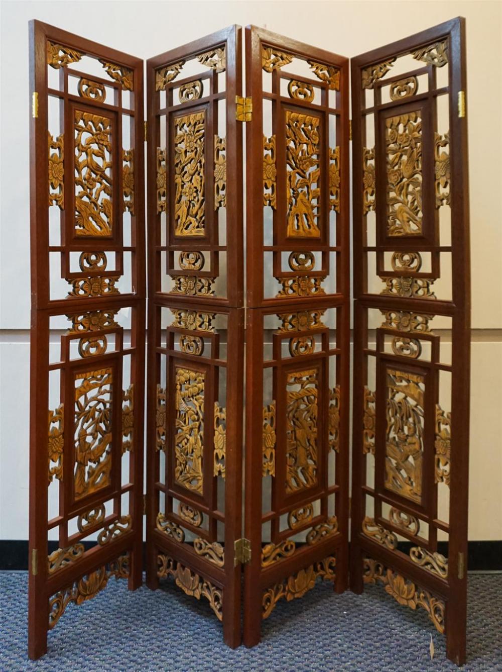 ASIAN TWO-PART STAINED CARVED