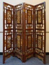 ASIAN TWO-PART STAINED CARVED