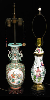 ASIAN: TWO PORCELAIN TABLE LAM
