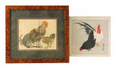ASIAN: TWO ROOSTER THEMED JAPA