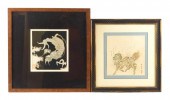 ASIAN: TWO SURIMONO PRINTS FEA
