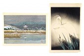 ASIAN: TWO WOODBLOCK PRINTS, U