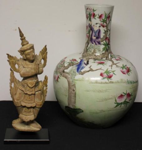 Asian Vase with a Siamese Wood