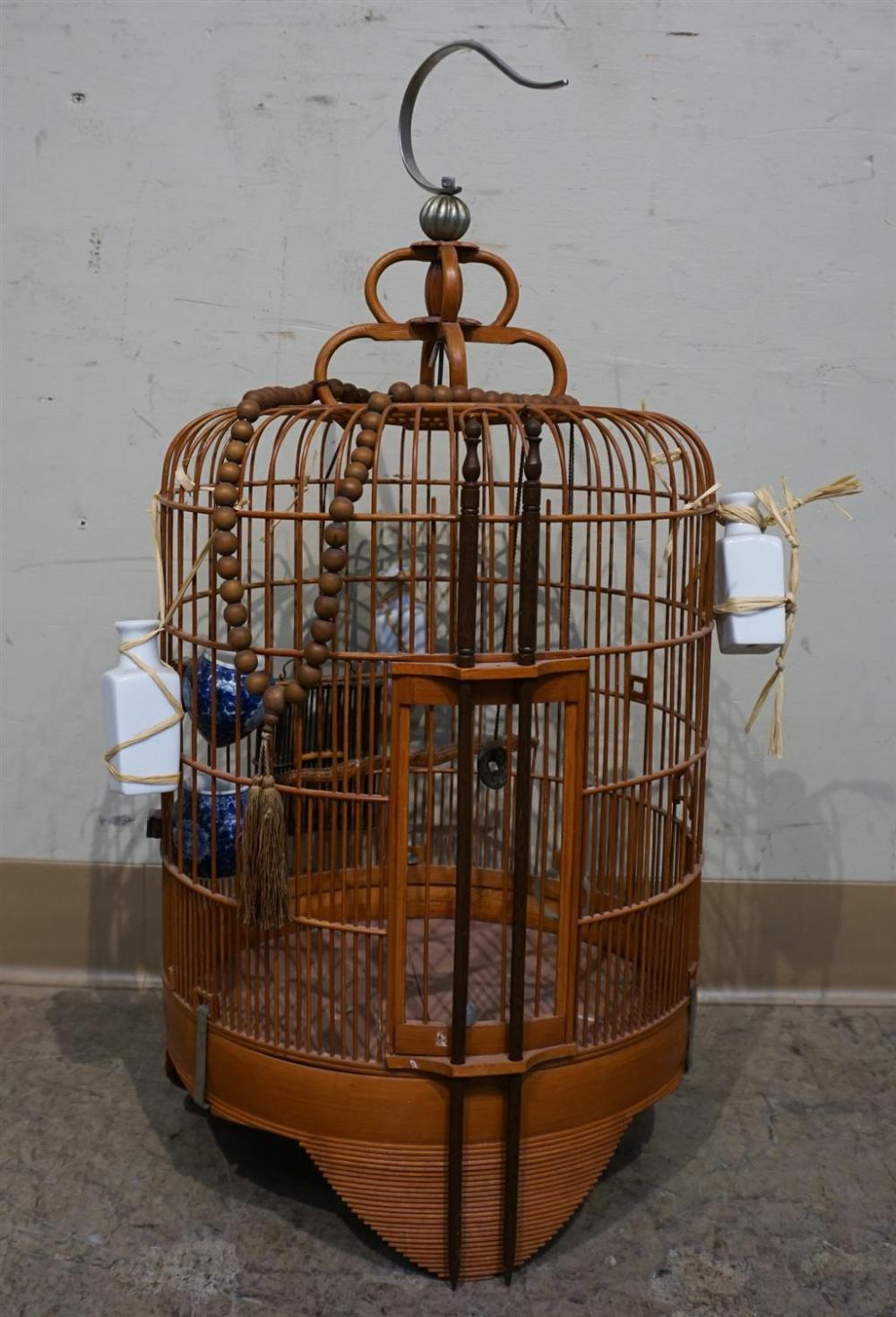 ASIAN WOOD BIRD CAGE, H: 28 INAsian