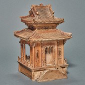 ASIAN WOOD MODEL OF A PAVILLIO