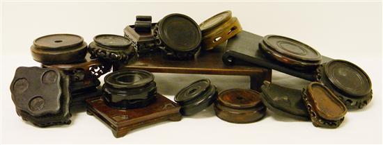 Asian wooden stands including: