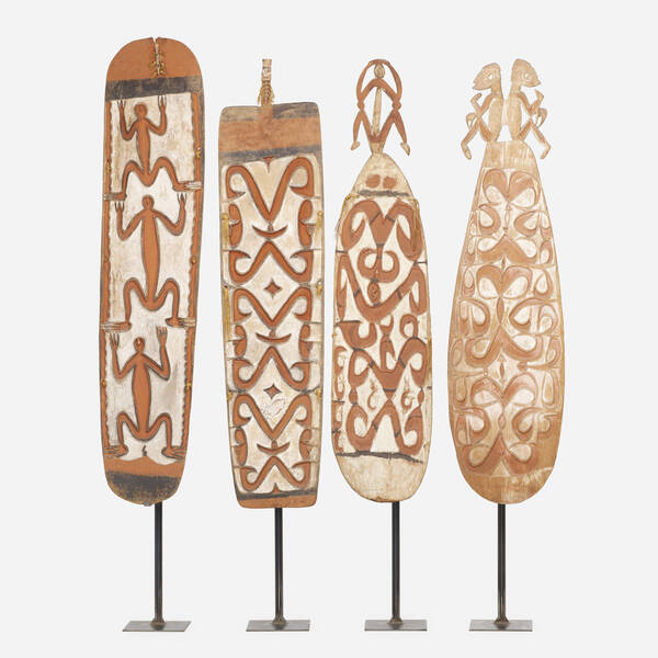 Asmat artist. Shields, set of four.