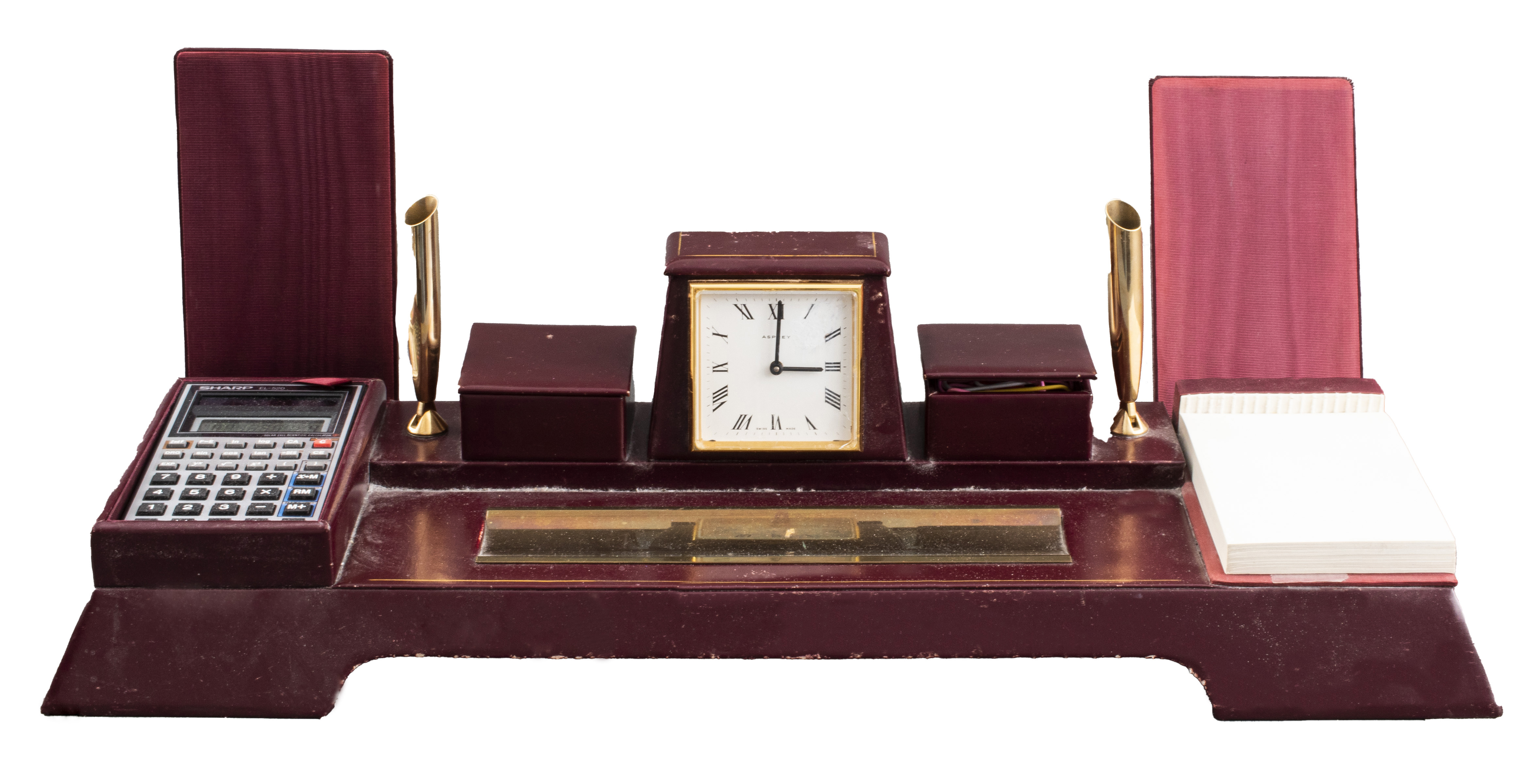 ASPREY LEATHER DESK SET WITH