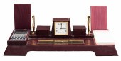 ASPREY LEATHER DESK SET WITH C