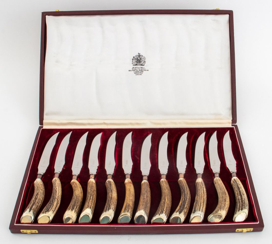 ASPREY LONDON ANTLER HANDLE STEAK