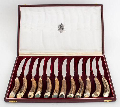 ASPREY LONDON ANTLER HANDLE STEAK