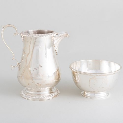 ASPREY SILVER MILK JUG AND AN
