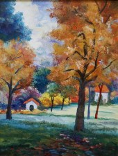 ASSAYAC, FALL LANDSCAPE, OIL O
