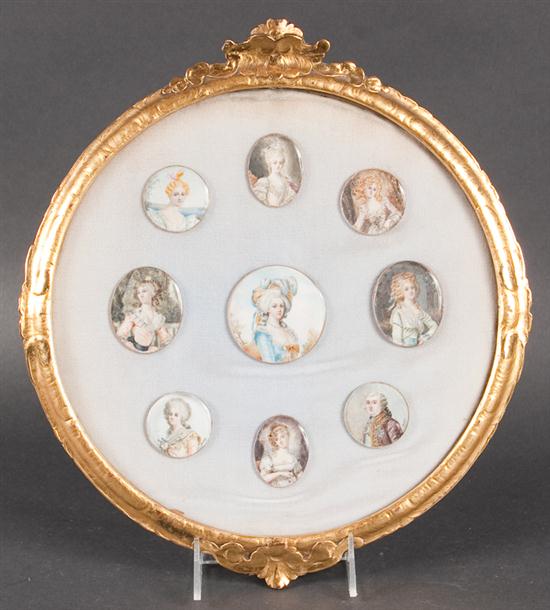 Assemblage of nine French School