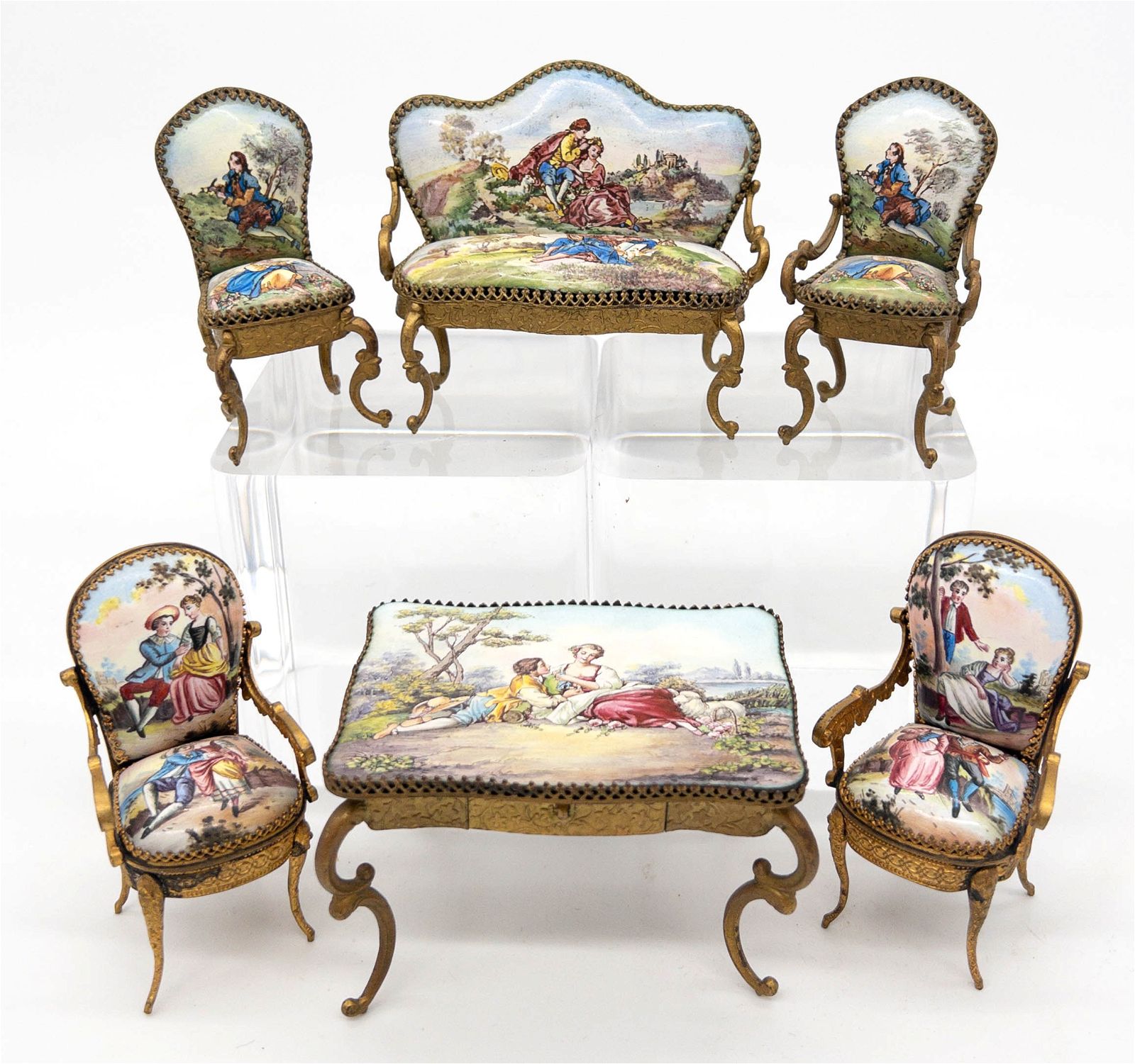 ASSEMBLED AUSTRIAN ENAMEL PAINTED