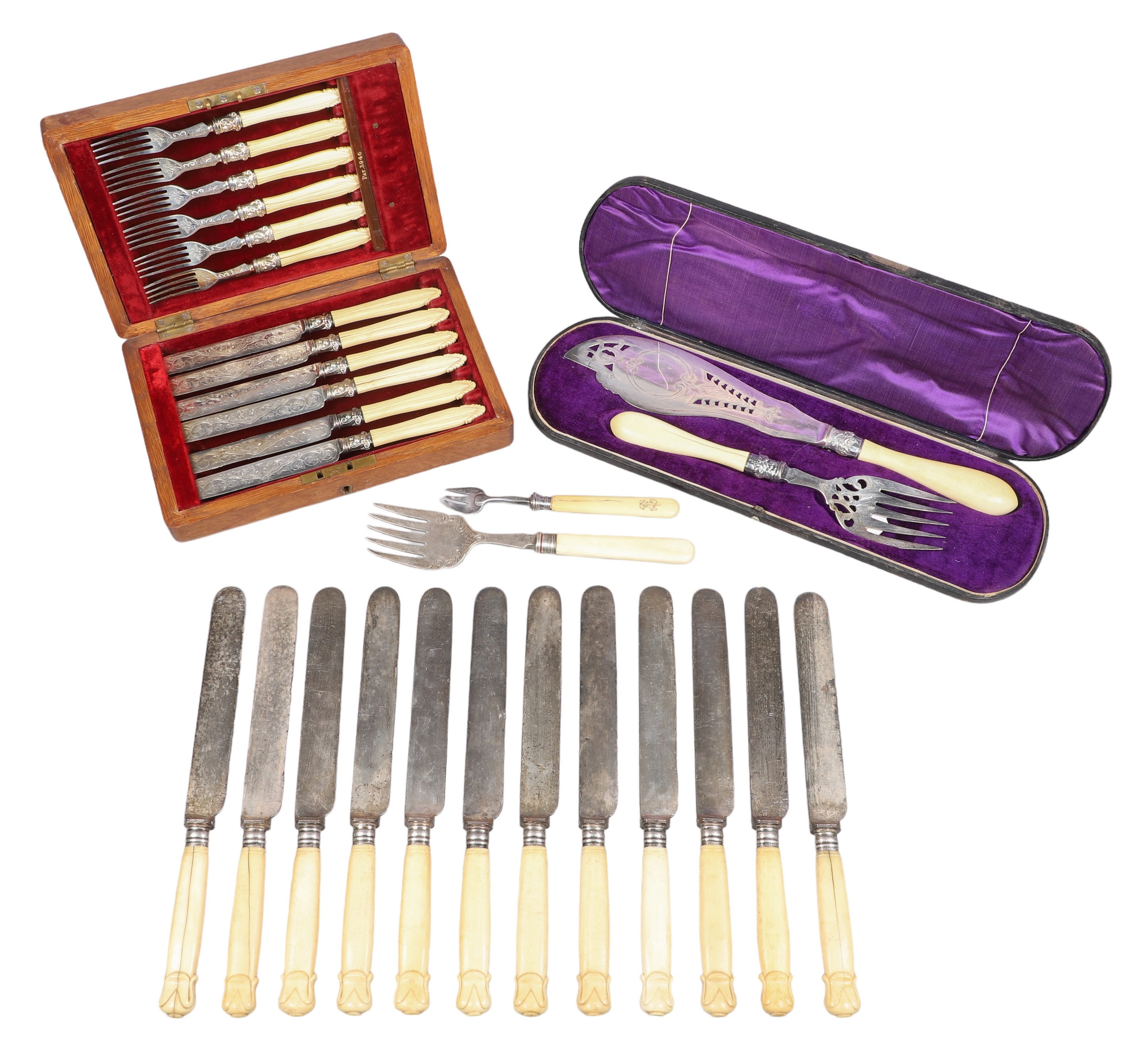 Assembled English bone handled